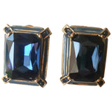 Non Signé / Unsigned art déco blue metal earrings