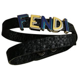 Fendi black leather bracelets