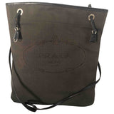 Prada tessuto  brown cotton handbag