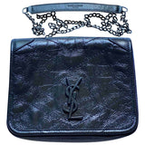Saint Laurent mini niki black leather handbag