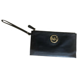 Michael Kors black leather clutch bag