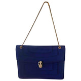 Bvlgari serpenti blue leather handbag