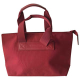 Lancel burgundy cotton handbag