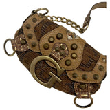 Guess brown polyester clutch bag