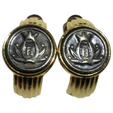Fendi gold metal earrings