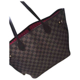 Louis Vuitton neverfull brown cloth handbag