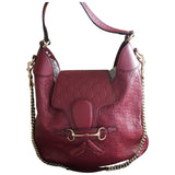 Gucci emily burgundy leather handbag