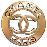 Chanel cc metallic metal pins & brooches