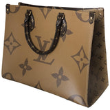 Louis Vuitton onthego brown cloth handbag