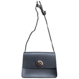 Coach navy leather handbag