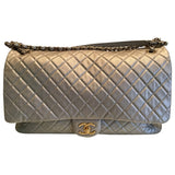 Chanel timeless/classique metallic leather handbag