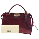 Fendi peekaboo red leather handbag
