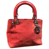 Dior lady dior red suede handbag