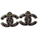 Chanel cc silver metal earrings