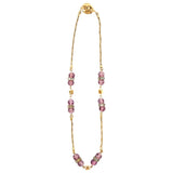 Chanel purple metal necklaces