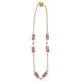 Chanel purple metal necklaces