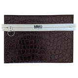 Mm6 burgundy synthetic clutch bag