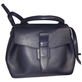 Lancel charlie navy leather handbag