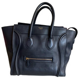 Celine luggage navy leather handbag