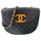 Chanel timeless/classique black leather clutch bag