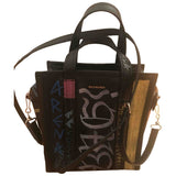 Balenciaga bazar bag black leather handbag