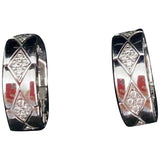 Chanel matelassé silver white gold earrings