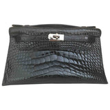 Hermès kelly mini black alligator handbag