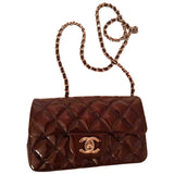 Chanel timeless/classique black patent leather handbag