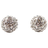 Chanel silver crystal earrings