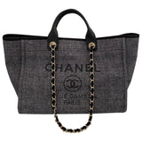 Chanel deauville grey cloth handbag
