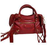 Balenciaga city red leather handbag