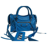 Balenciaga city navy leather handbag