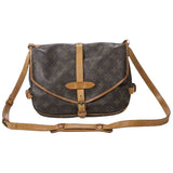 Louis Vuitton saumur brown cloth handbag