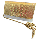 Chanel wallet on chain gold crocodile handbag
