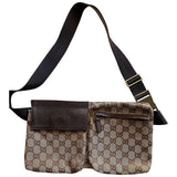 Gucci brown cloth clutch bag
