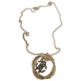 Roberto Cavalli gold metal long necklaces