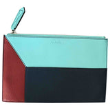 Lancel blue leather clutch bag