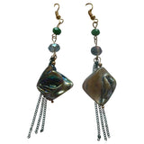 Non Signé / Unsigned nacre turquoise pearl earrings
