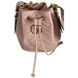 Gucci marmont pink leather handbag