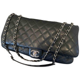Chanel timeless/classique black leather handbag