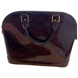 Louis Vuitton alma burgundy patent leather handbag