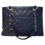 Chanel grand shopping black leather handbag
