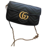 Gucci marmont black leather clutch bag