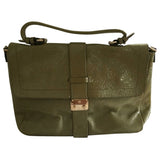 Mulberry khaki patent leather handbag