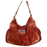 Guess red patent leather handbag