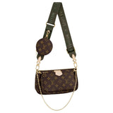 Louis Vuitton multi pochette accessoires brown cloth clutch bag