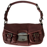 Prada burgundy leather handbag