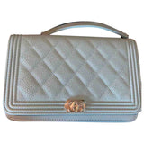 Chanel wallet on chain turquoise leather handbag