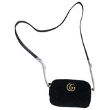 Gucci marmont black velvet handbag
