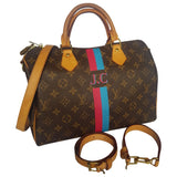 Louis Vuitton speedy bandoulière brown cloth handbag